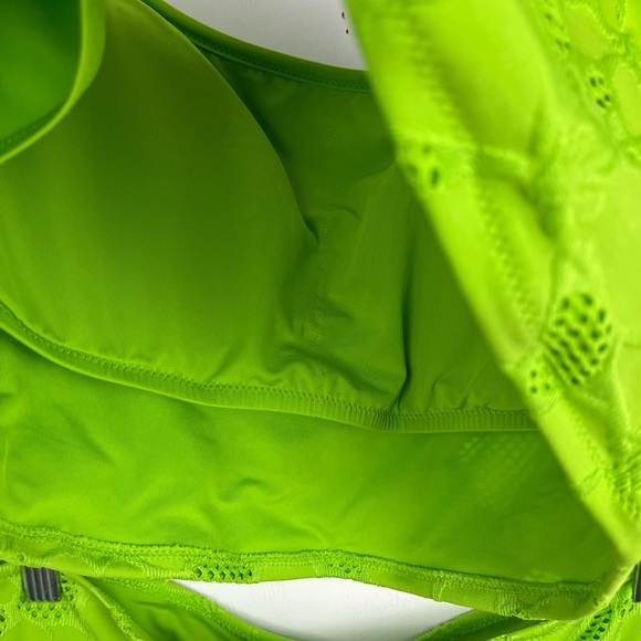 Aerie Green Lace Bikini Swimsuit Scoop Tank Top Bikini Bottom L/XL - Picture 9 of 9